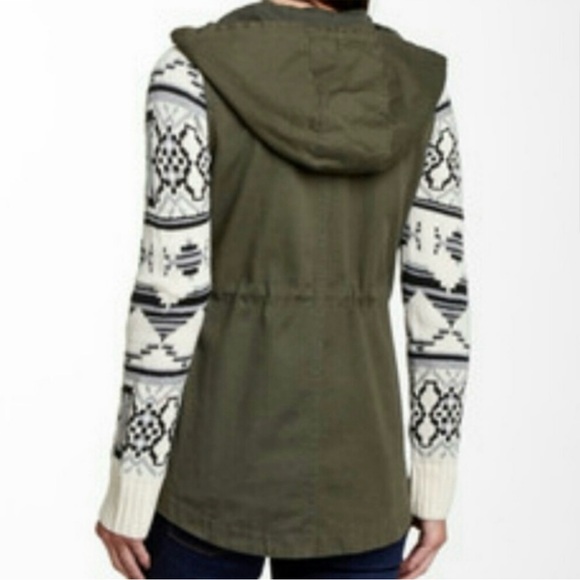 NWT Fate Army Jacket with Southwest knit sleeves - Picture 2 of 9